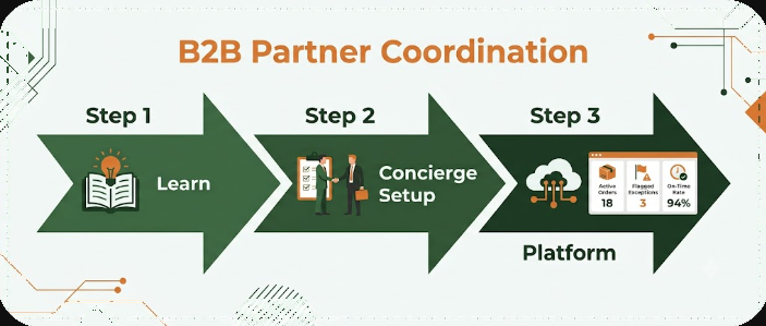 B2B Partner Coordination — Learn, Concierge Setup, Platform