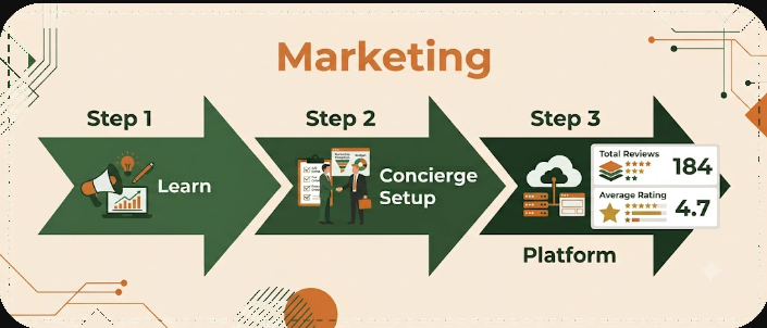 Marketing — Learn, Concierge Setup, Platform
